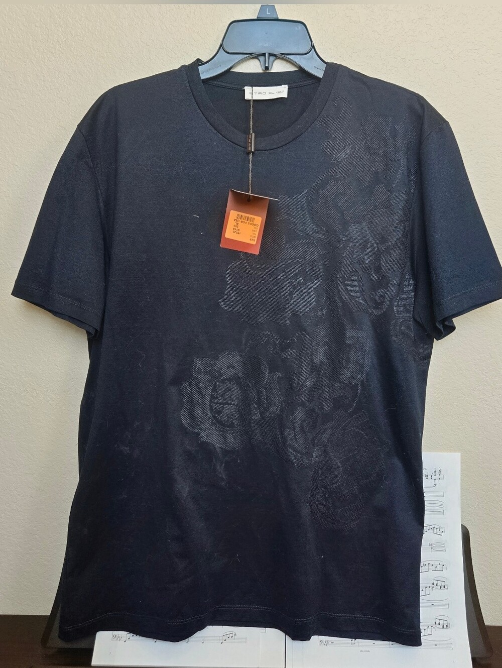 NwT Etro Paisley Black T-Shirt XL